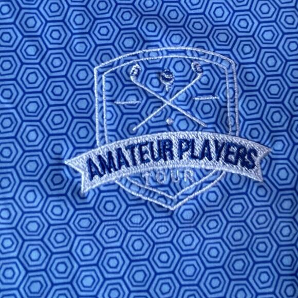 NWT Turtleson Vincent Tortoise Shell Performance Polo Amateur Players Blue Med - Picture 3 of 10